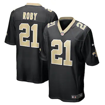 mens nike bradley roby black new orleans saints game jersey